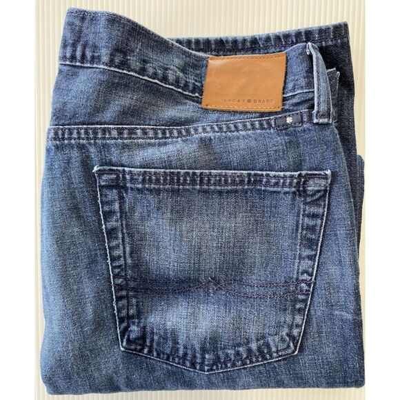 Lucky Brand VTG 361 Straight Mid Rise Blue Jeans Men's Size 36 x 32 - Picture 4 of 13